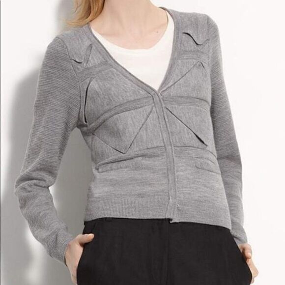 phillip lim • 100% wool folded triangle cardigan geometric design - Picture 2 of 10